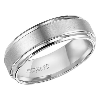TRITON Comfort Fit White Tungsten Band 6MM
