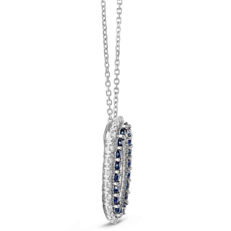 Sapphire and Diamond Necklace, 18K White Gold image number 1