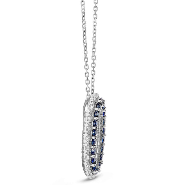 Sapphire and Diamond Necklace, 18K White Gold