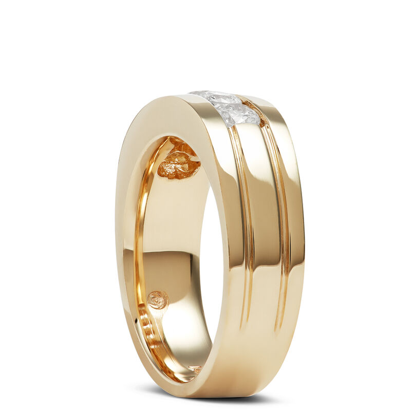 Channel Set Diamond Wedding Band, 14K Yellow Gold