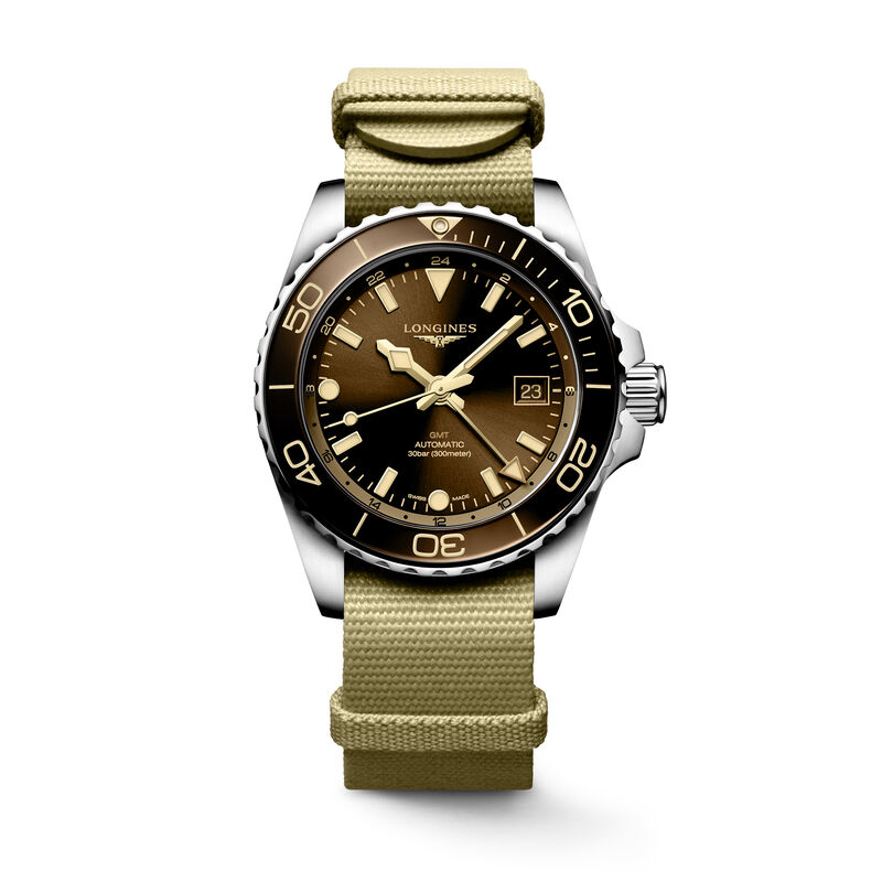 Longines Hydroconquest GMT Sunray Brown Dial Watch, 41mm image number 0