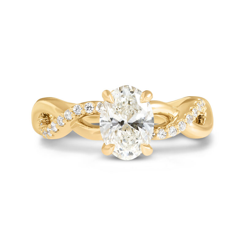 Bella Ponte Oval Diamond Engagement Ring, 18K Yellow Gold image number 3