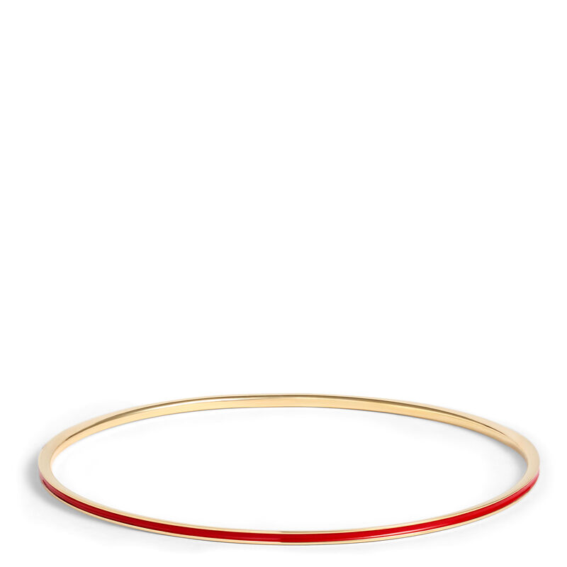 Toscano Red Enamel Slip On Bangle, 14K Yellow Gold image number 0