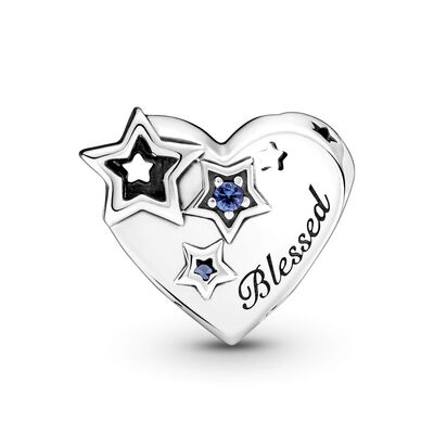 Pandora Thankful Heart & Stars Crystal Charm