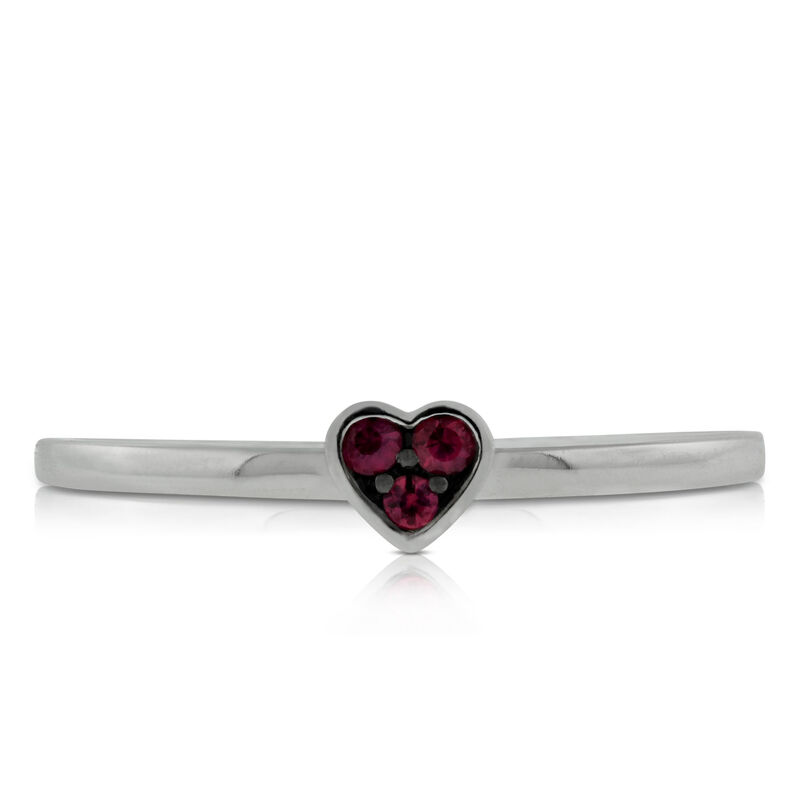 Heart Ruby Ring 14K image number 2