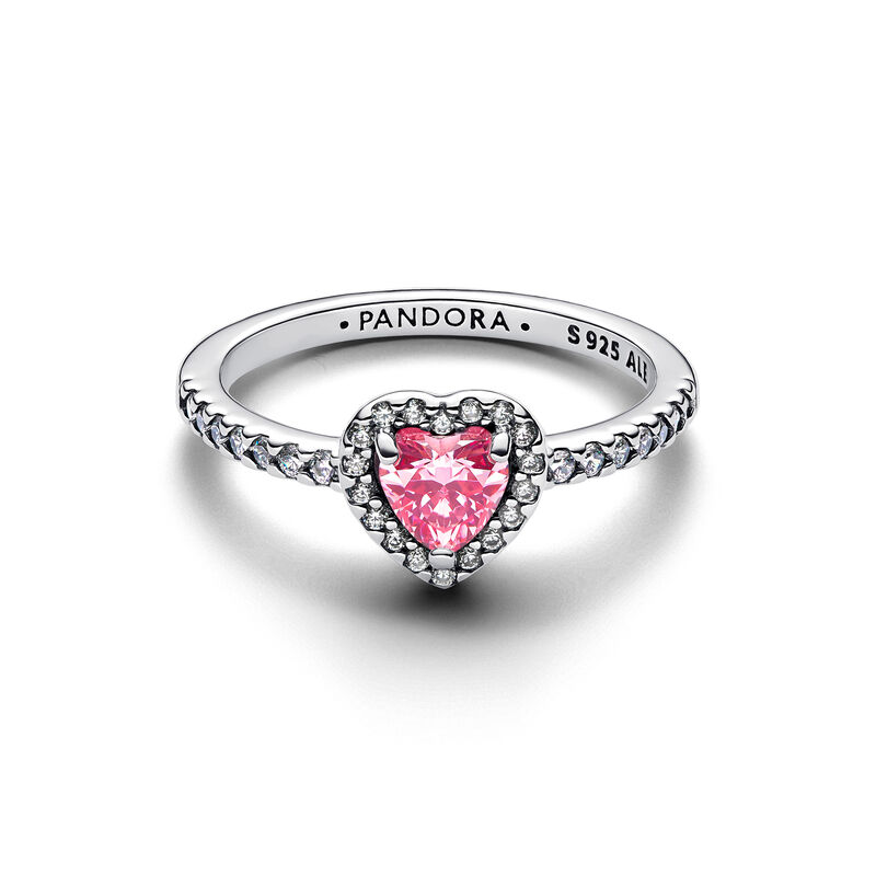 Pandora Elevated Pink Heart Ring image number 1