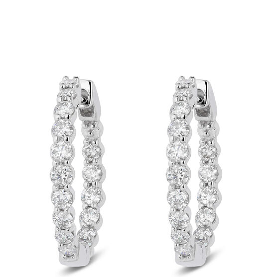 Inside Out Diamond Hoop Earrings 14K | Ben Bridge Jeweler