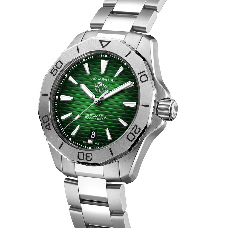 TAG Heuer Aquaracer Professional 200 Watch Green Dial Steel Bracelet, 40mm image number 1