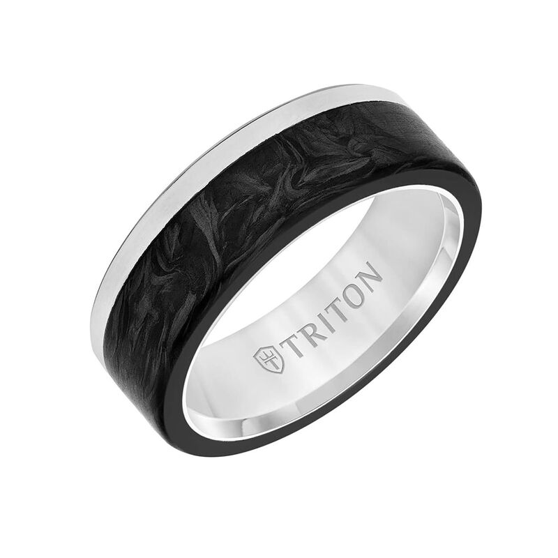 TRITON Flat Profile and Asymmetrical Channel Band in Titanium and Forged Black Carbon, 7MM image number 0