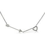 Heart & Arrow Diamond Necklace 14K