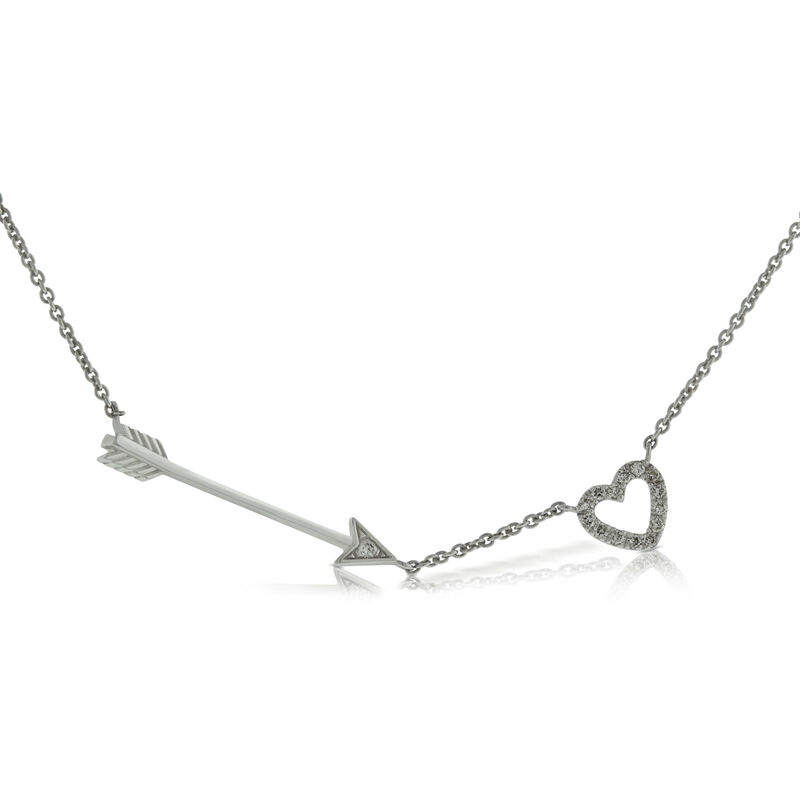 Heart & Arrow Diamond Necklace 14K image number 0