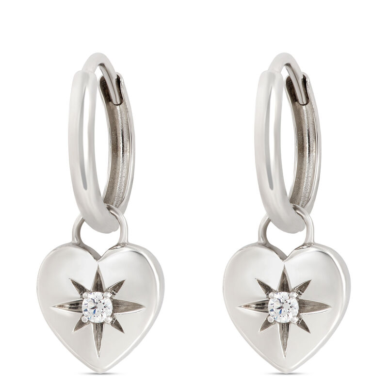 Ikuma Canadian Diamond Heart Drop Earrings, Sterling Silver image number 0
