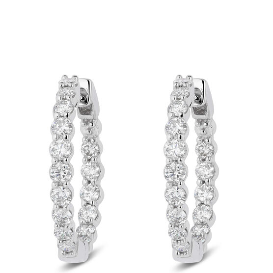 Inside Out Diamond Hoop Earrings 14K Ben Bridge Jeweler