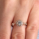 Rose Gold Bezel Set Diamond Engagement Ring 14K