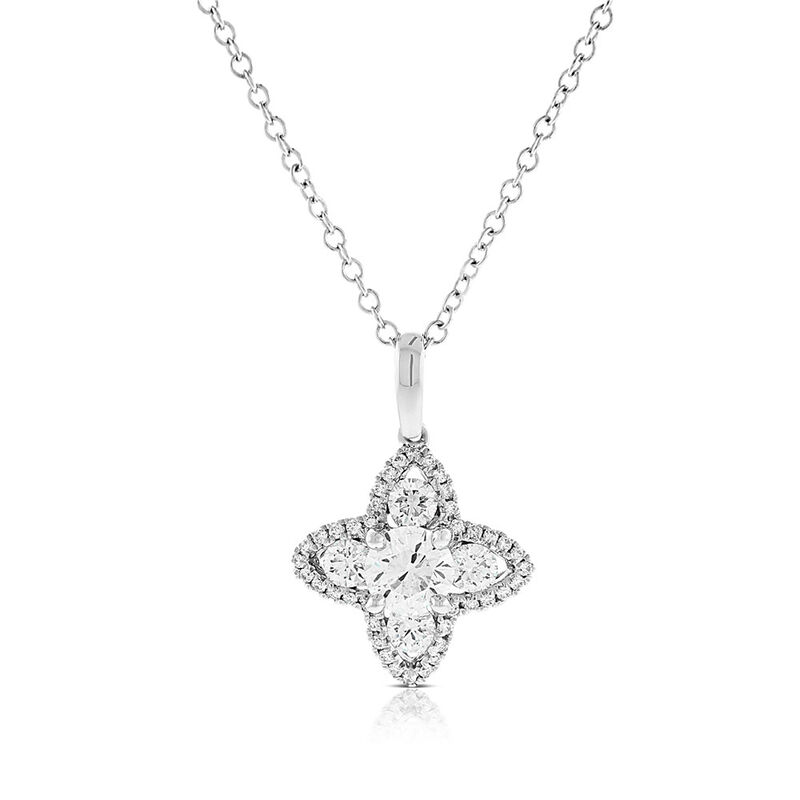 Ben Bridge Signature Diamond Flower Necklace 18K image number 0