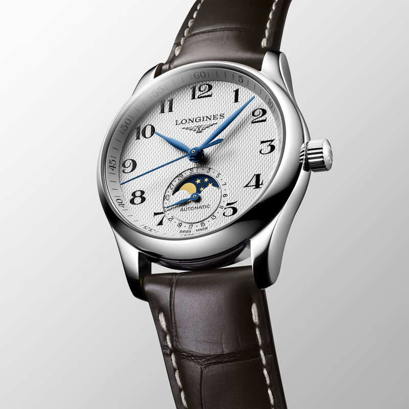 Longines Master Collection Moonphase Silver Dial Watch, 34mm image number 1