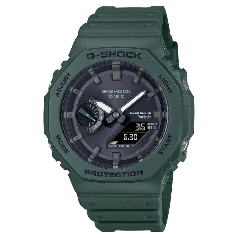 G-Shock 2100 Series Watch Black Dial Green Strap, 48.5mm image number 0