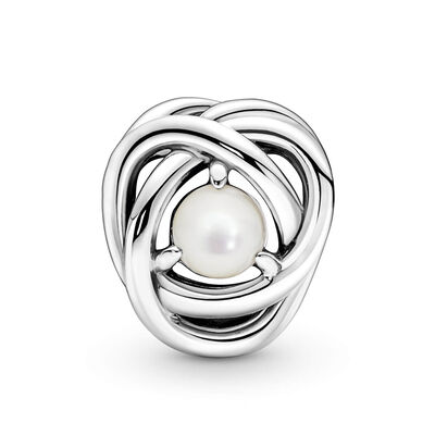 Pandora White Mother of Pearl Eternity Circle Charm