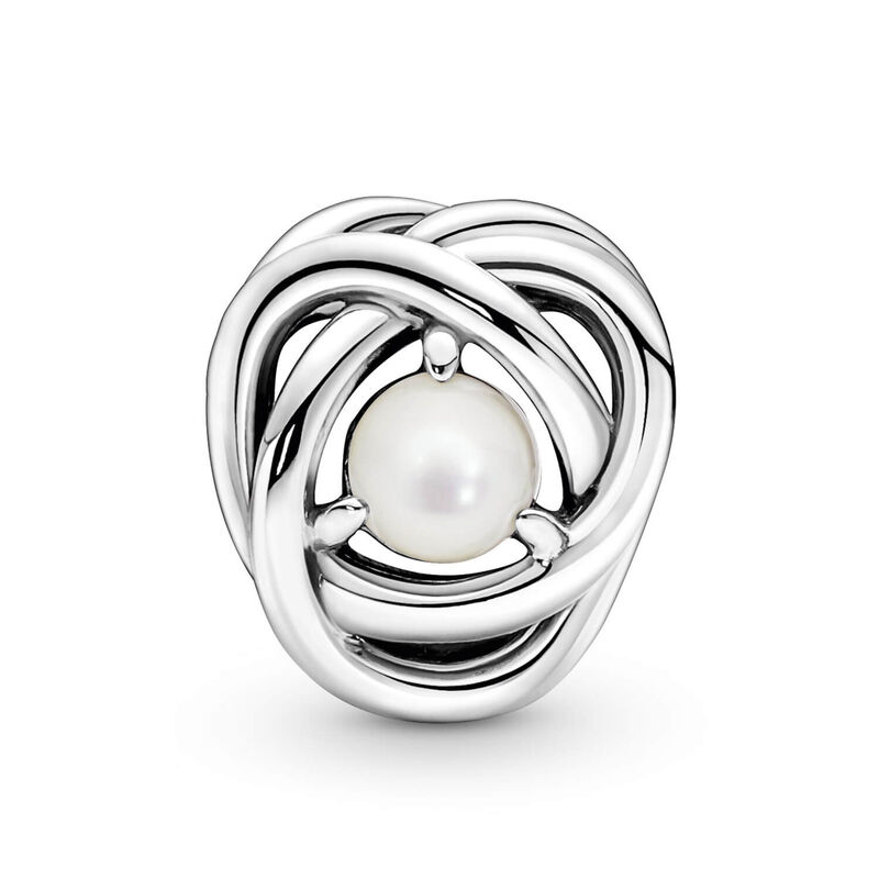 Pandora White Mother of Pearl Eternity Circle Charm image number 1