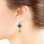 Lisa Bridge Amethyst, Emerald & Peridot Earrings