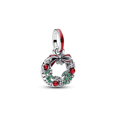Pandora Holiday Wreath Double Dangle Charm