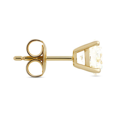 Classic Round Diamond Studs, 1 &frac12; Carat, in 14K Yellow Gold
