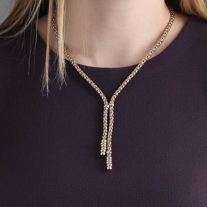 Toscano Beaded Lariat Necklace 14K image number 1