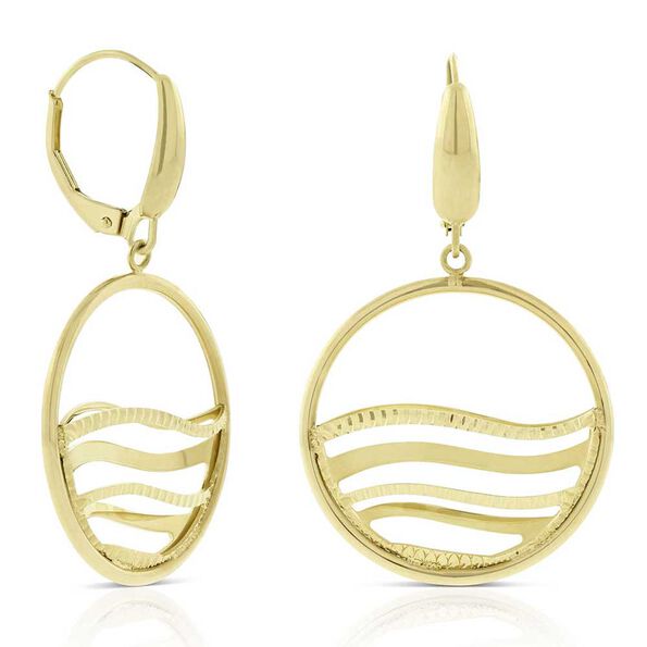 Toscano Open Circle Wave Earrings 14K