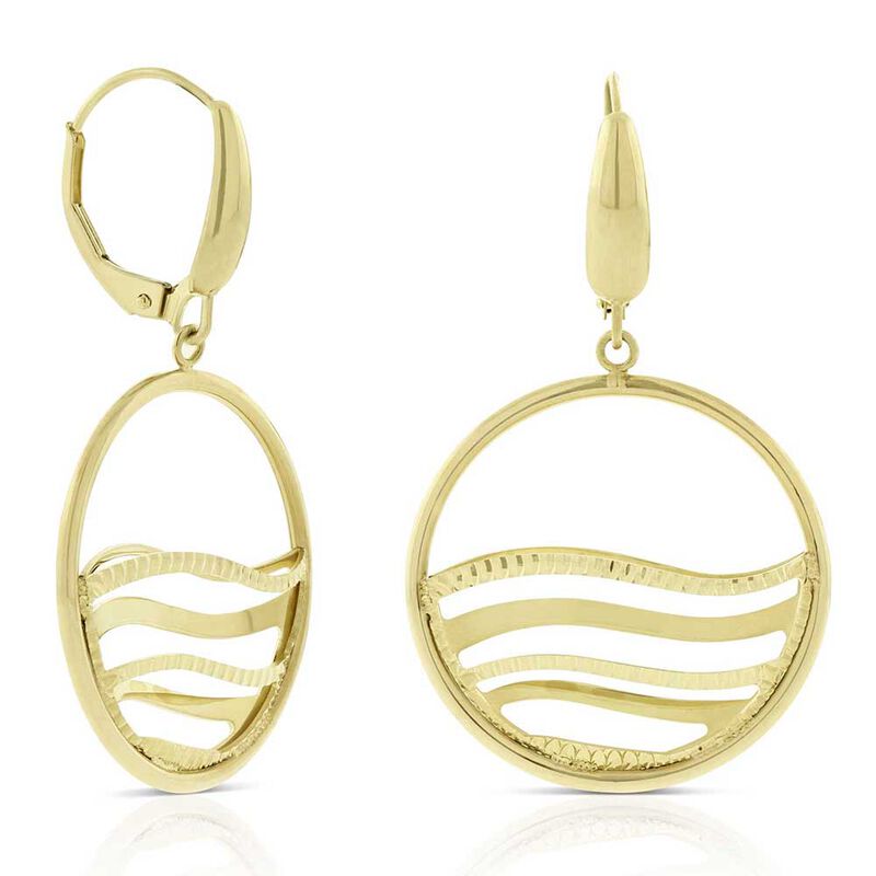 Toscano Open Circle Wave Earrings 14K image number 0