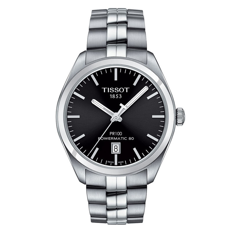 Tissot PR 100 Powermatic 80 Black Dial Steel Watch, 39mm image number 1