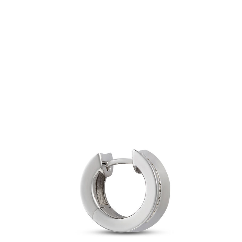 Diamond Hoops, Sterling Silver image number 1