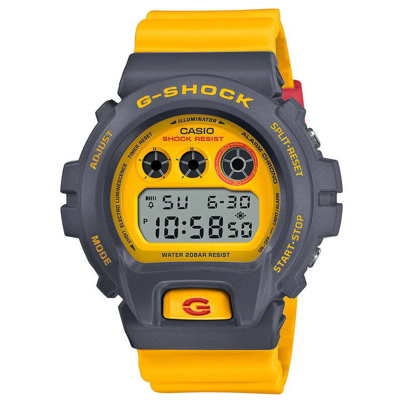 G-Shock 90's Heritage Watch Gray Case Yellow Resin Band, 53.2mm image number 1