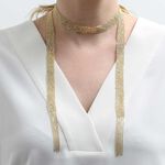 Toscano Woven 'Silk' Scarf Necklace 14K, 36"