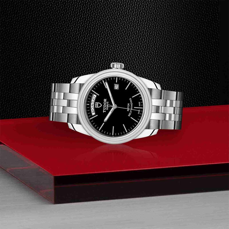 TUDOR Glamour Date+Day Watch Black Dial Steel Bracelet, 39mm image number 3