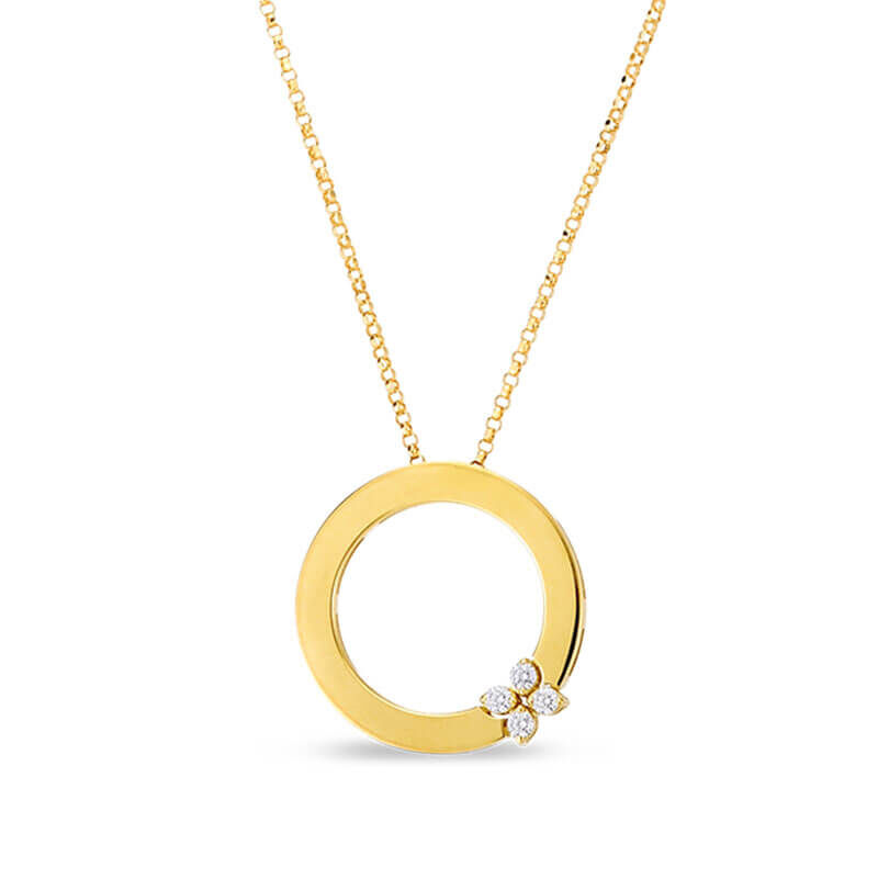 Roberto Coin Love In Verona Diamond Circle Of Life Necklace 18K image number 0