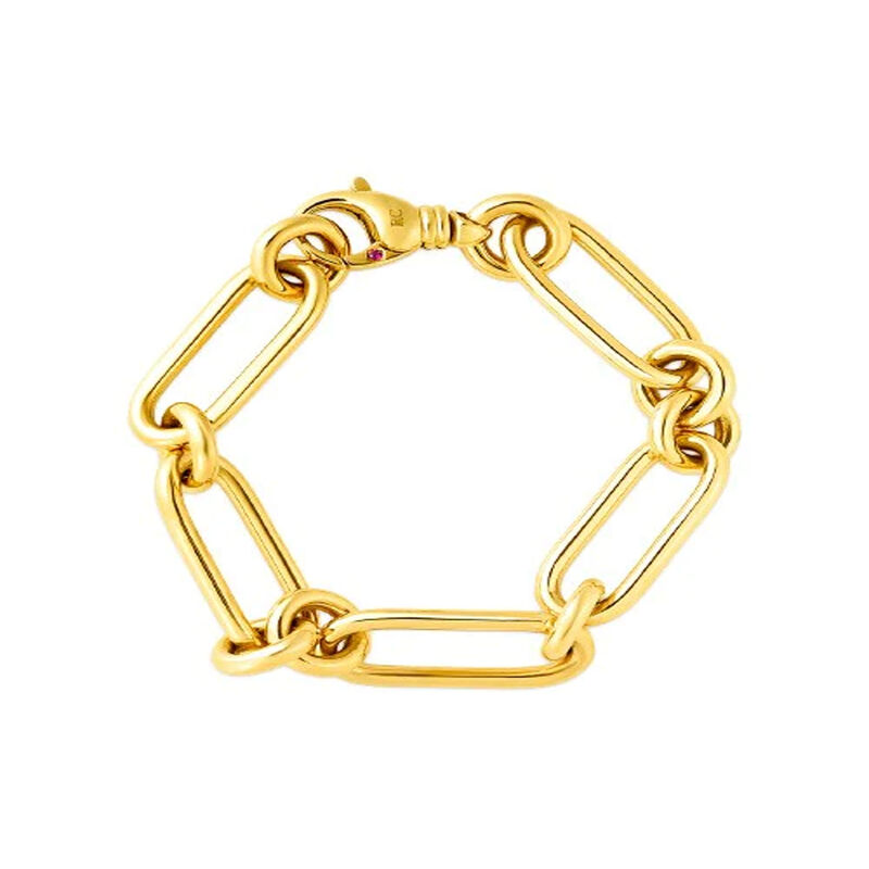 Roberto Coin Classic Link Bracelet 18K Yellow Gold, 8 Inches image number 0