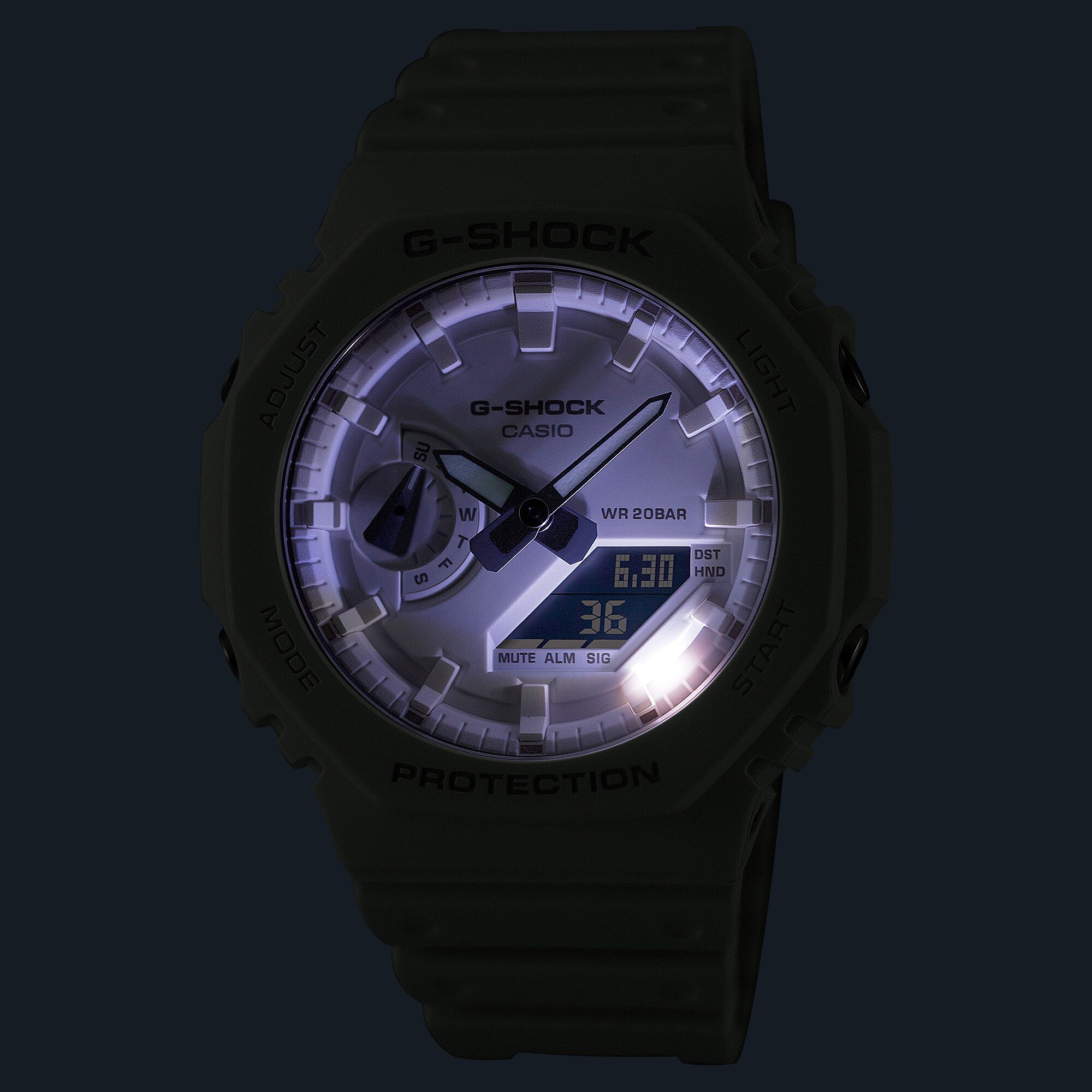 G-Shock Analog-Digital White Dial, 45mm