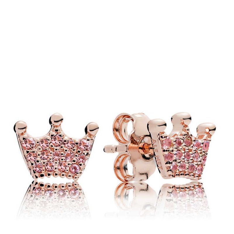 Pandora Pink Enchanted Crystal Stud Earrings image number 1