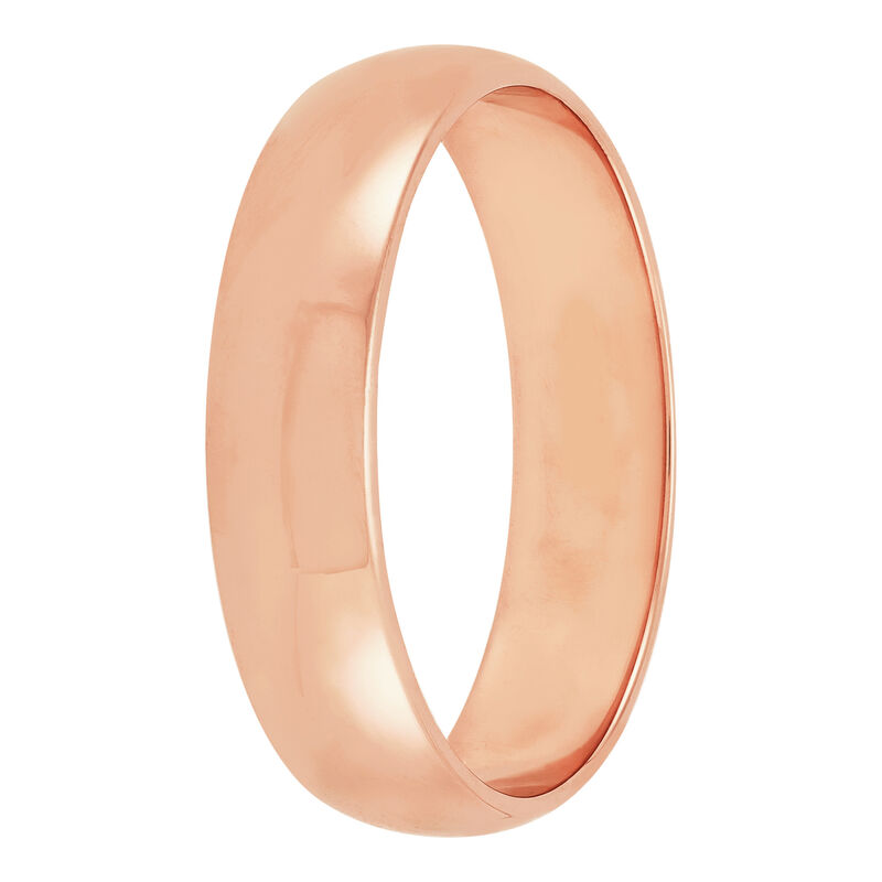 Rose Gold Polished Rounded 5mm Band 14K image number 1