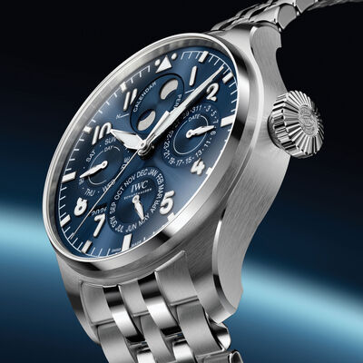 IWC Big Pilot's Watch Perpetual Calendar ProSet Le Petit Prince Blue Dial Watch, 42mm