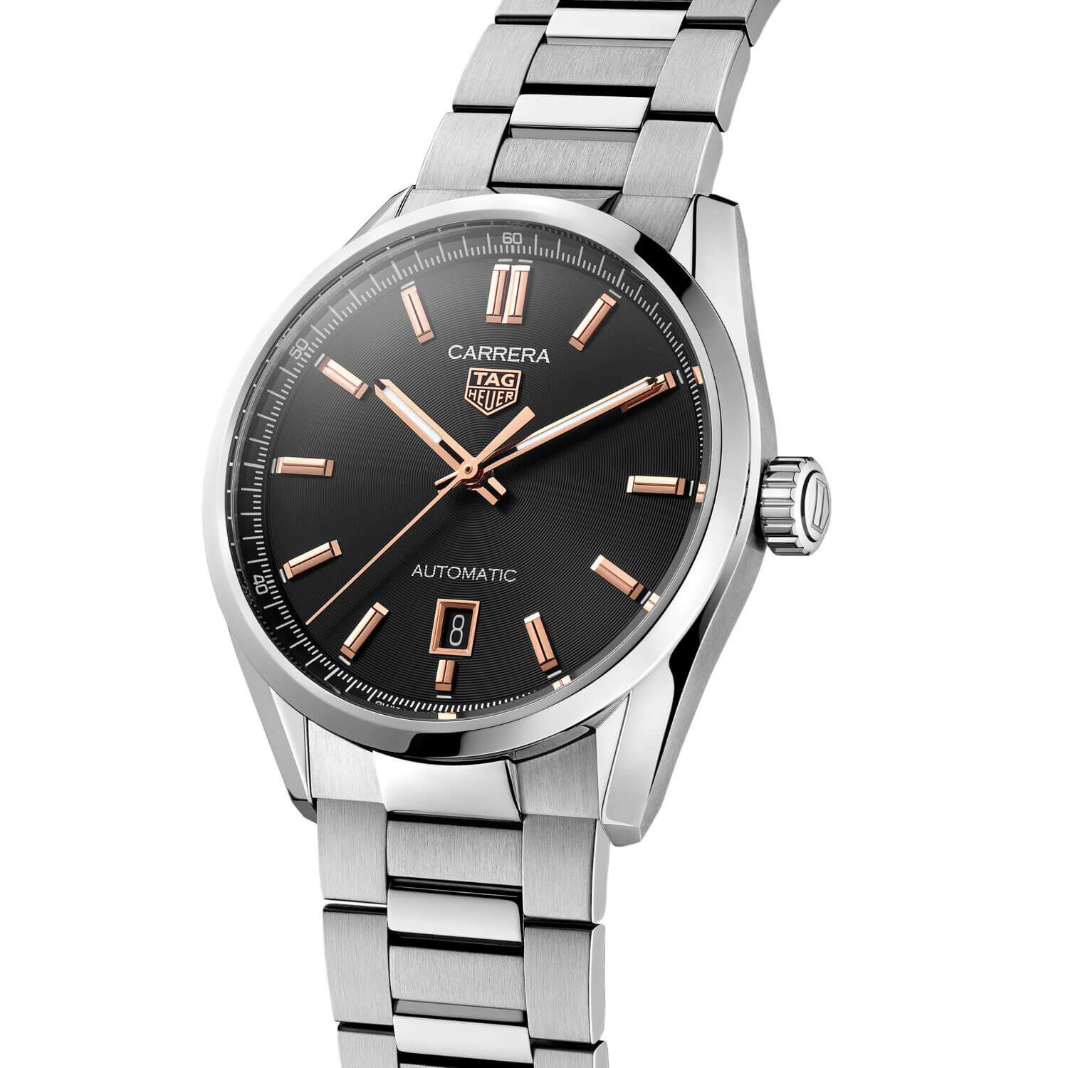 TAG Heuer Carrera Calibre 5 Auto Black Steel Watch, 39mm WBN2113