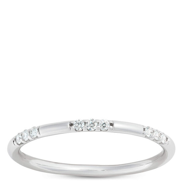 Stackable Round Diamond Ring, 14K White Gold