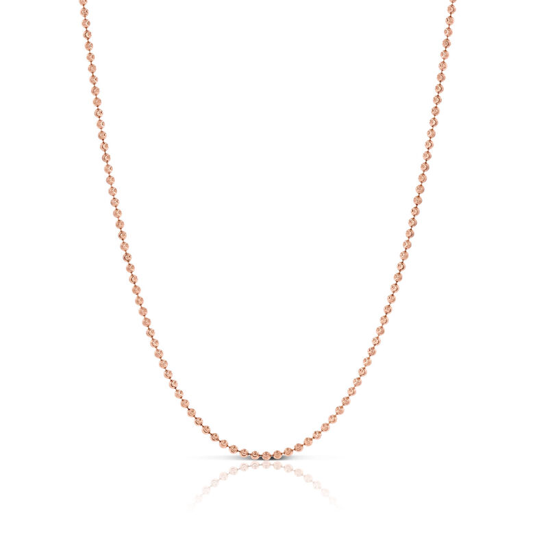 Rose Gold Moon Cut Bead Chain 14K, 18" image number 1