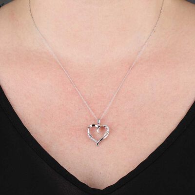 Diamond Heart Pendant 14K