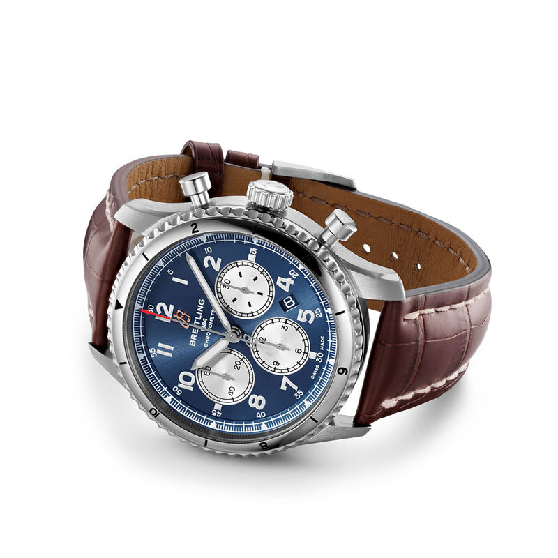 Breitling Aviator 8 B01 Chronograph 43 Blue Leather Watch, 43mm image number 1