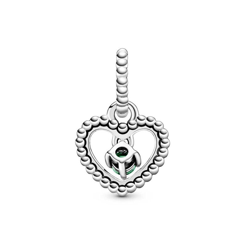 Pandora Spring Green Crystal Beaded Heart Dangle Charm image number 2