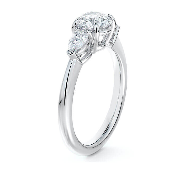 De Beers Forevermark Accents™ Round & Pear Diamond Engagement Ring 18K image number 1