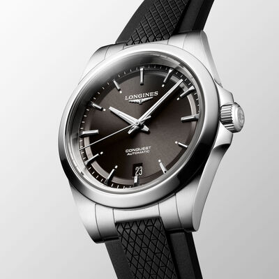 Longines Conquest Black Dial Watch, 38mm