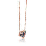 Rose Gold Scattered Cluster Morganite & Blue Topaz Necklace 14K