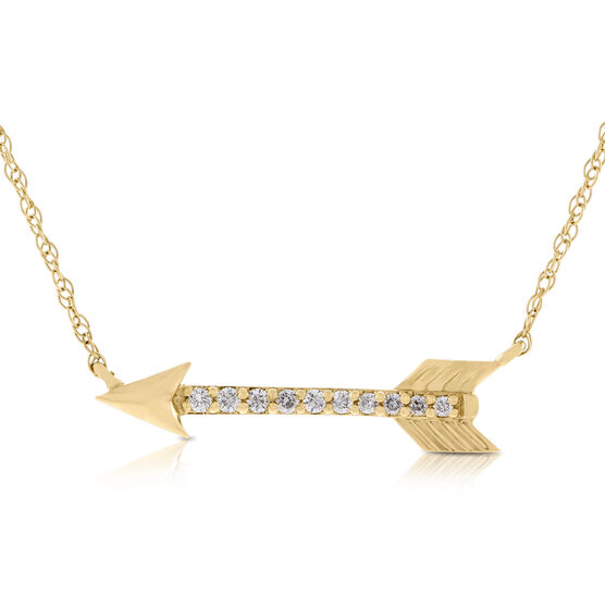 Diamond Arrow Necklace 14K